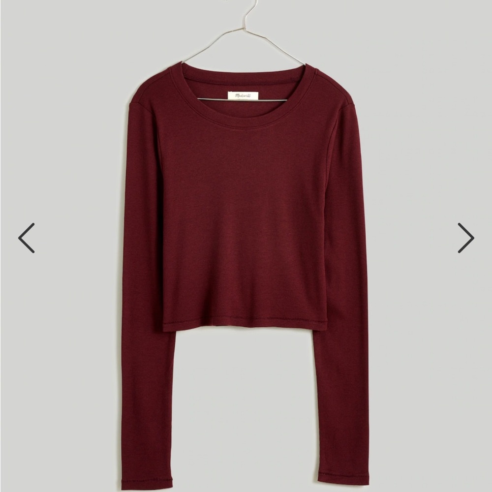 Madewell fine rib supercrop long sleeve tee